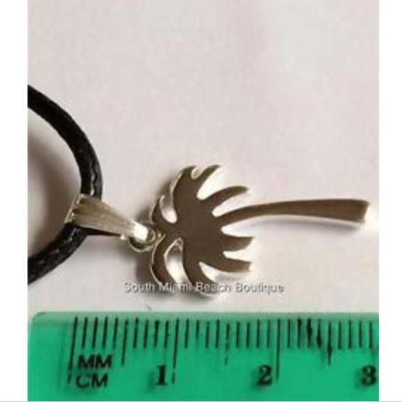 Silver Coconut Palm Tree Necklace Island 17-19" - Picture 8 of 8